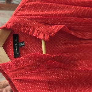 JASMINE + JULIANA red polka dot blouse